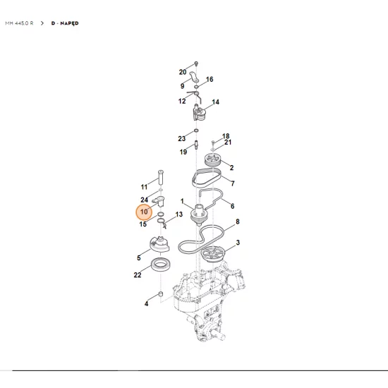 STIHL Glebogryzarka MH445.0 Dźwignia naprężająca 6241 711 7411